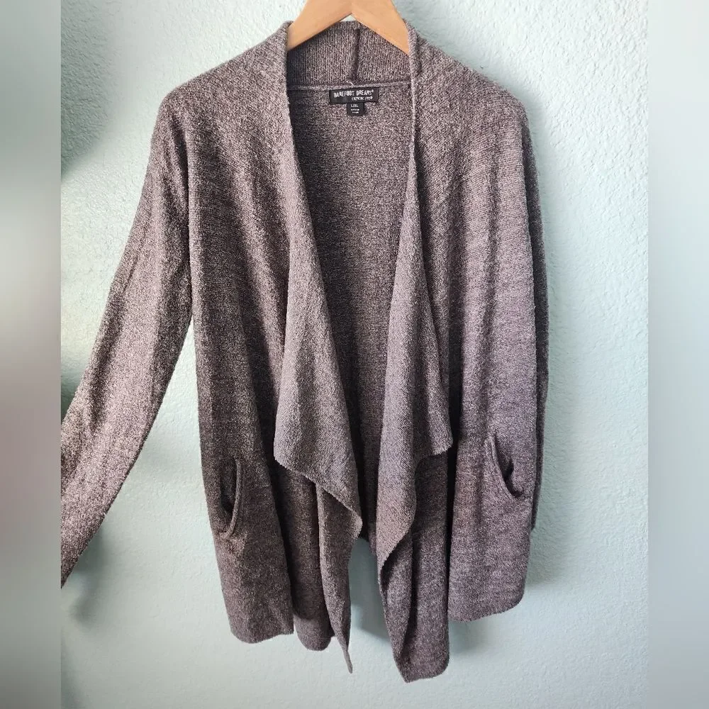 Barefoot dreams cozy chic ultra lite Open front cascade cardigan sweater